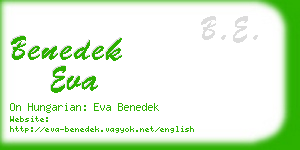 benedek eva business card